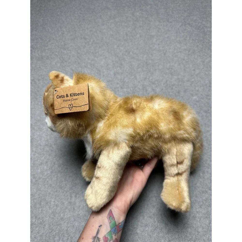 Demdaco Maine Coon Cat Plush‎ Ginger Tabby Stuffed Animal Cats & Kittens N00577